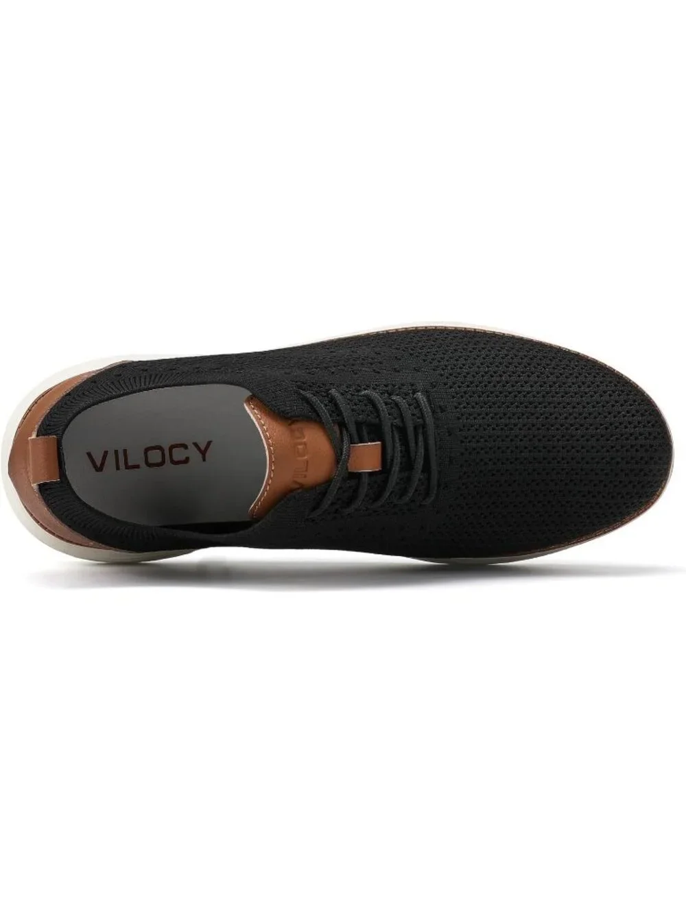 VILOCY Men's Black Ethylene Vinyl Acetate Casual Breathable Comfortable Sneakers